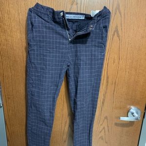 checkered skinny jeans